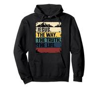 Jesus The Way Truth Life Women Men Kids Christian Worship Felpa con Cappuccio