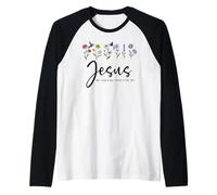 Jesus The Way Truth The Life Christian Bible Verse God Quote Maglia con Maniche Raglan