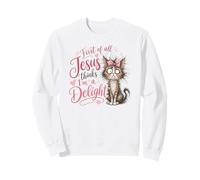 Jesus Thinks I'm A Delight Funny Christian Faith Cat Lover Felpa