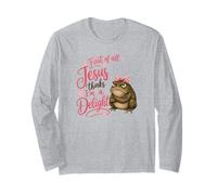 Jesus Thinks I'm A Delight Funny Toad Cute Christian Faith Maglia a Manica