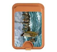 Jesus Walk on The Sea Magnetic Card Wallet Holder Stand per iPhone 16 15 14 13 Pro Max, Multicolore