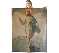 Jesus Walking On Water Classical Religious Art Of Christ With Halo Faith Coperta Flanella Lavabile Copertas Pelosa Calda Blanket Per Sedia Matrimoniale Viaggi M