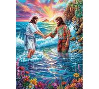Jesus Walking on Water Puzzle 300 Pezzi Idea Regalo Natale 2025 Rompicapo Premium Rilassamento E Divertimento Regalo Perfetto Per Lui E Lei 300 PCS