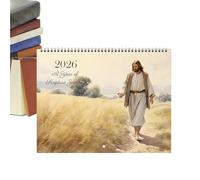 Jesus Wall Calendar, 2026 Christian Monthly Planner, 8.86x11.02 inches, Religious Calendar with Inspirational Scripture Quotes, Hangable Organizer for Home, School Church Dorm and Daily Planning