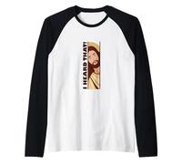 Jesus Watching Peeking Ho sentito Quel Divertente Meme Cristiano Maglia con Maniche Raglan