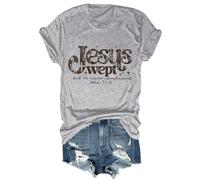 Jesus Wept But He Never Complained Camicia Vintage Floreale Jesus Wept Christian Camicia Unisex, Grigio, M