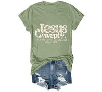 Jesus Wept But He Never Complained Camicia Vintage Floreale Jesus Wept Christian Camicia Unisex, Verde, XXL