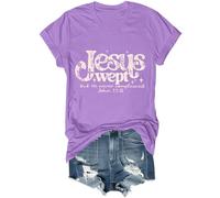 Jesus Wept But He Never Complained Camicia Vintage Floreale Jesus Wept Christian Camicia Unisex, Viola, XXL