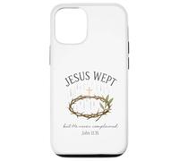 Jesus Wept John 11:35 Crown of Thorns Watercolor Custodia per iPhone 12/12 Pro