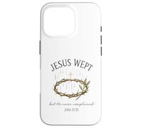 Jesus Wept John 11:35 Crown of Thorns Watercolor Custodia per iPhone 16 Pro