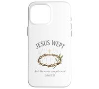 Jesus Wept John 11:35 Crown of Thorns Watercolor Custodia per iPhone 16 Pro Max