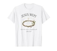 Jesus Wept John 11:35 Crown of Thorns Watercolor Maglietta