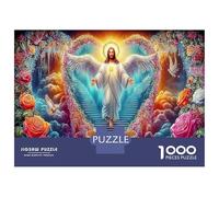 Jesus with Angel Wings 1000 Pezzi Puzzle Spiritual Art Puzzle Premium Cartone Spesso - Ultra Difficile, Relax E Creatività, Adulti 52x38cm/1000pcs