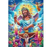 Jesus with Angels in Magical Forest Puzzle 1000 Pezzi Per Natale Feste E Compleanni Fairy Tale Animal Plant Rompicapo Intelligente Idea Regalo Per Lui Padre E Fratello in Ogni Occasione 1000 PCS
