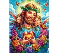 Jesus with Children in A Flower Garden Puzzle 300 Pezzi Sfida Rompicapo Impossibile Science Fiction Magical Dream Rompicapo Estremamente Difficile Per Veri Esperti Regalo Per Chi Ama Le Sfide 300 PCS