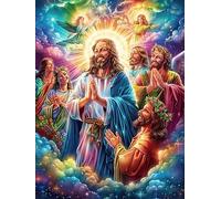Jesus with Disciples in Magical Forest Rompicapo 1000 Pezzi Per Regalo Di Battesimo Cartone Spesso Per Bambini Fairy Tale Cute Animal Tema Baby Per Attività Educativa Con Confezione Regalo Da Passatem