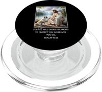 Jesus with Dogs Psalm 99 11- Jesus and a Pug PopSockets PopGrip per MagSafe