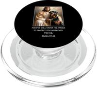 Jesus with Dogs Psalm 99 11- Jesus and a Rottweiler PopSockets PopGrip per MagSafe