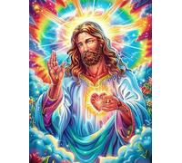Jesus with Heart in Magical Forest Puzzle 500 Pezzi Per Famiglia E Amici Magical Accompany Fairy Tale Rompicapo Relax Pressione Ridotta Giochi Da Tavolo Per Serate in Compagnia Regalo Natale 2025 500