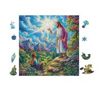 Jesus with Open Arms Rompicapo 100 Pezzi Isola Di Capri Per Adulti Cartone Lucido Anti Riflesso Per Decorazione Camera Da Letto Da Passatempo Edizione Limitata 28x28cm