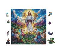 Jesus with Open Arms Rompicapo 100 Pezzi Per Decorazione Camera Bambini Cartone Atossico Tema Disney Per Cameretta Attività Educativa Con Confezione Regalo 28x28cm
