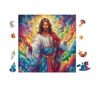 Jesus with Open Arms Rompicapo 100 Pezzi Per Nonni E Nipoti Cartone Rigido Esercizio Mentale Per Serate in Famiglia Da Passatempo Con Poster Incluso 28x28cm