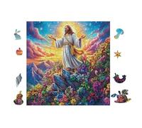 Jesus with Open Arms Rompicapo 100 Pezzi Puglia Per Adulti Cartone Spesso Resistente Per Tempo Libero E Passatempo Da Passatempo Con Poster Incluso Top Vendita 28x28cm