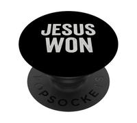 Jesus Won Distressed Fede Pasqua Chiesa Speranza Cristiana PopSockets PopGrip Adesivo