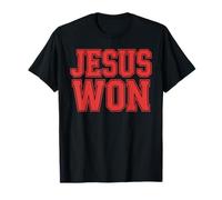 Jesus Won Varsity Block Fede Cristiana Vittoria Messaggio Maglietta