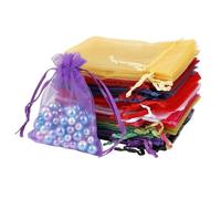 Jesustree 100pz Sacchetti Organza Bianco Bustine Buste Farfalle Sacchettini per Confetti Gioielli Matrimonio Comunione Battesimo Festa (9 x 12cm)