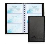 Jesustree 2pcs Porta Biglietti da Visita con 300 Fogli Transparente Libro Porta Carte, Raccoglitore Biglietti da Visita Salvaspazio Nero per Ufficio