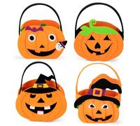 Jesustree Borsa di Zucca di Halloween, Secchio di Raccolta in Feltro per Caramelle, Sacchetti con Manico per Dolcetto o Scherzetto, Trick or Treat Sacchetti di Dolcetti per Halloween Feste