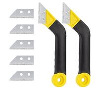 Jesustree Grout Remover, 2 Pezzi, 5 Lame di Ricambio, Strumento di Rimozione della Malta per Piastrelle, Sega per Fughe e Piastrelle, Design Ergonomico, Antiscivolo, Nero + Giallo