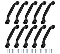 Jesustree Maniglie per Mobili da Cucina Nero, 10 Pezzi Maniglie Armadio in Alluminio con Viti per Decorazioni per la Casa Cassetti Armadio Porta, Distanza Fori 128mm