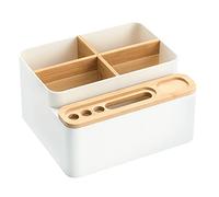 Jesustree Organizer da Scrivania con 4 Scomparti, Multifunzionale Portaoggetti da Scrivania per Telecomandi, Cellulare, Pennelli per il Trucco, Ufficio Scuola Articoli di Cancelleria