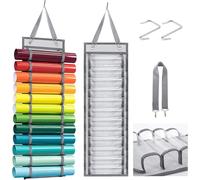 Jesustree Porta Organizer in Vinile Organizer in Vinile da Parete Supporto per Rotolo in Vinile con 12 Scomparti per fogli di vinile, Carta da Imballaggio Maniche Corte Grigio