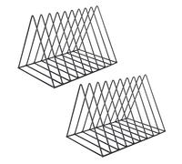 Jesustree Portariviste Metallo, Porta Giornali, Scrivania Scaffale per Libri Triangolo File Organizer Supporto Rack Decor per Scaffali, Ufficio, Casa,Ufficio, Scatola Decorativa (Nero)