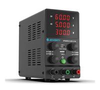 Jesverty Alimentatore DC variabile, 0-60V 0-5A Commutazione regolabile Alimentatore da banco regolato DC con USB da 20 W e ricarica rapida di tipo C, manopola encoder, interruttore di uscita, display
