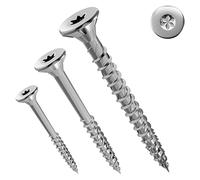 Jet-Fast Viti universali Premium 4,0 x 55 mm, 200 pezzi, testa svasata Duo, filettatura completa, attacco TX, blu zincato, viti per legno, viti per truciolato, punta cut, qualità tedesca