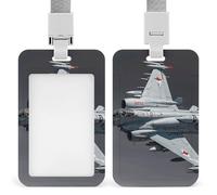 Jet Fighter, porta badge professionale verticale, con cordino, custodia protettiva impermeabile per carta d'identità per ufficio, porta carte d'identità trasparente, per infermiere, dottori