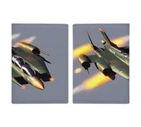 Jet Fighters Porta passaporto ultra sottile in pelle PU organizer per documenti da viaggio compatto premium internazionale US passaporto Protector cover per donne uomini