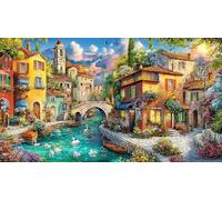 Jet-Flying-Over-Fantasy-Map Puzzle per adulti e bambini 1000 pezzi Carta riciclata Gioco di puzzle Giochi educativi per attività in casa & Regalo divertente 70x50cm/1000pcs