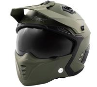 Jet Helmet Cafe Racer Open Face Motorcycle SunVisor Custom Scooter Matt Green