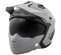 Jet Helmet Cafe Racer Open Face Motorcycle SunVisor Custom Scooter Matt Grey