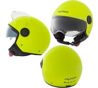 Casco Jet Moto Aperto Antigraffio Parasole Visiera Scooter ECE 22-06 Fluo L