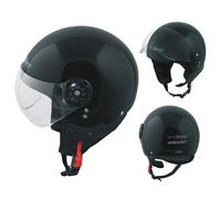 Scooter Moto Casco Jet Demi Omologato ECE 22-06 Visiera Avio Nero