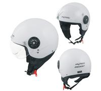 Jet Helmet Open Face Demi Motorbike Scooter Custom Avio Clear Visor White L