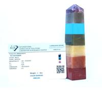 Jet International A ++ Chakra Bonded Tower Obelisco Bacchetta Jumbo energizzato Carica pulito Programmato Puro bastoncino genuino Libretto gratuito Terapia del cristallo Bilanciamento dell'energia R