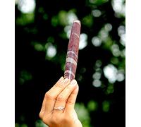 Jet International Bacchetta liscia Narmada Lingam 5 pollici ca. Massaggio Divino Bastone spirituale Opuscolo gratuito Crystal Therapy Love Power L'immagine è SOLO un riferimento