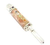 Jet International Bastone Sunstone Mini Chakra 3-3,5 pollici ca. Pocket Wand Healing Spiritual Divine India A ++ Crystal Therapy Geometry Image è SOLO UN riferimento